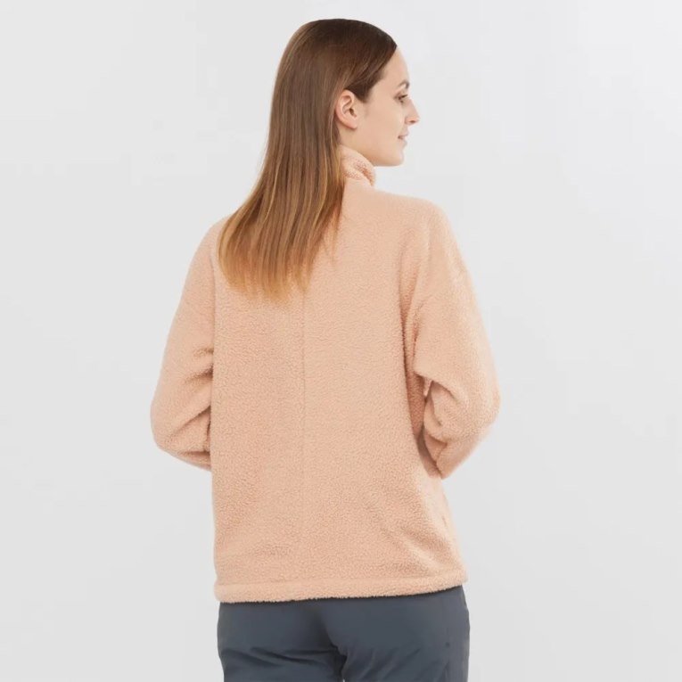 Chaquetas Salomon Snowshelter Teddy Full Zip Mujer Albaricoque | MX UNJS678